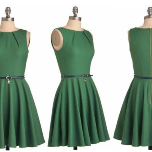 Modcloth Luck Be A Lady Green Dress - Picture 2 of 15